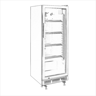 ../frankl24shop/Kühlschrank schwarz mit Glastür _Premium_ - mit 4 Einschüben inkl. Schutzhülle